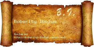 Boberity Ibolya névjegykártya